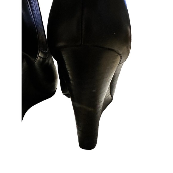 Sam Edelman Women Chelsea Boots Black Leather Pull On Size 7 Medium Wedge Heel - Picture 10 of 16